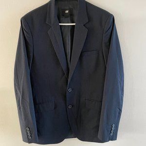 H&M Men's Navy Stripped Jacket - Size 36R